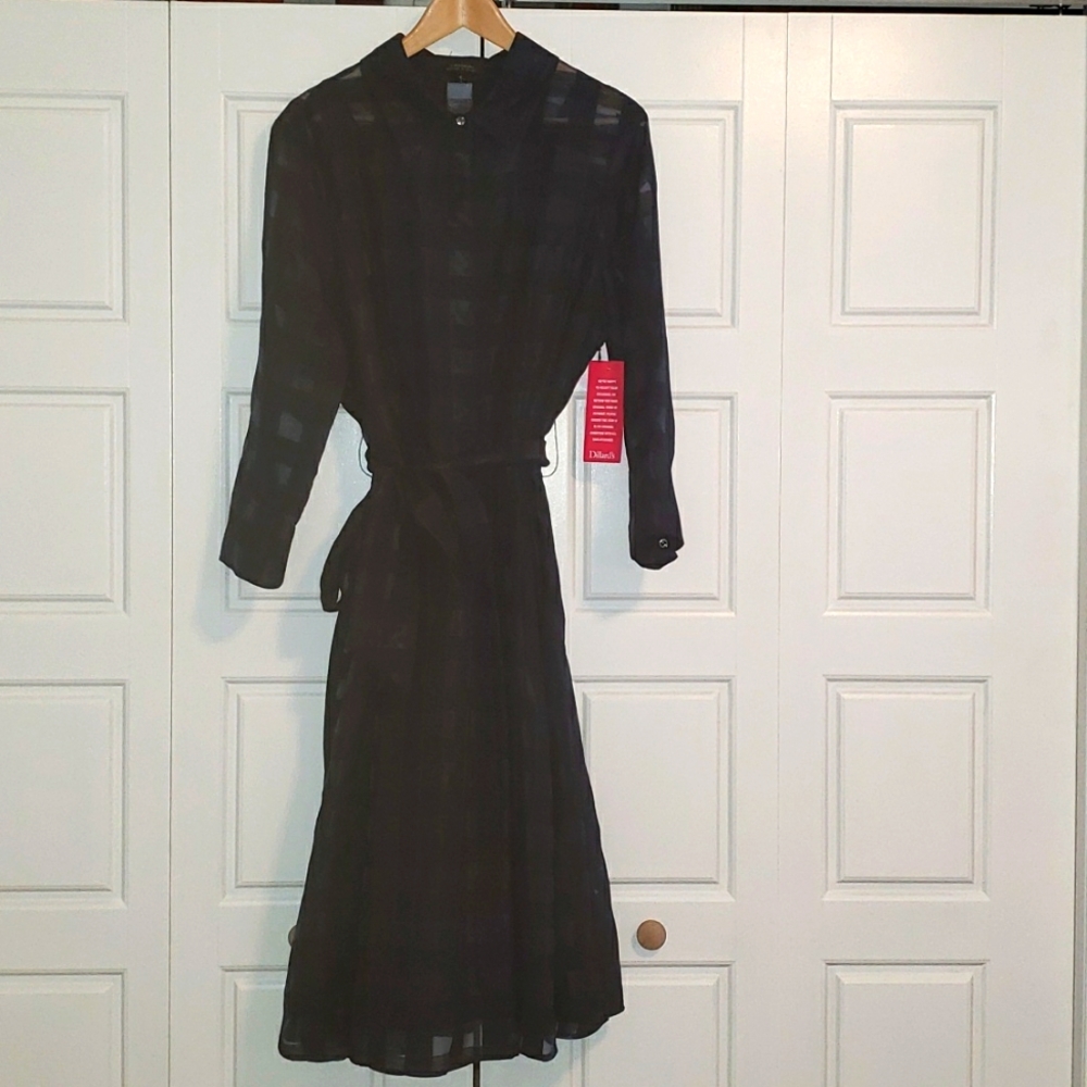 Tahari Navy woven dress